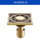 GobekUsa Antique Brass Shower Drain Cover Euro Art Carved Bathroom Strainer