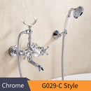 GobekUsa Gold Brass Wall Mounted Bathtub Faucet with Hand Held Shower Kit