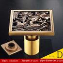 GobekUsa Antique Brass Fish Style Shower Drain 10cm Square Floor Drainer