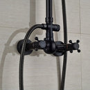 GobekUsa Black Bronze Rainfall Shower Faucet Set with 8" Head for Wall Mount