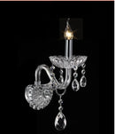 GobekUsa Crystal Lamp Wall Light with LED Bulbs and Silk Fabric Lampshade