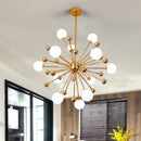 GobekUsa Acrylic Molecule Chandelier Golden Kitchen Restaurant Lighting Sputnik Globe Lamp