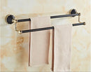 GobekUsa Gold Black Bathroom Accessories Set, Towel Bar, Toilet Brush Holder, Paper Holder