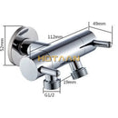 GobekUsa Brass Chrome Wall Mount Bibcock Faucet - Cold Water Tap for Washing Machine, Toilet, Garden