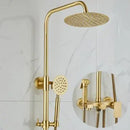 GobekUsa Brushed Gold Bath & Shower Faucet Set for Luxurious Rainfall Experience