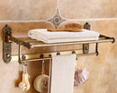 GobekUsa Antique Bronze Carved Aluminum Bathroom Accessories Set: Towel Rack, Paper Holder, Hooks