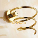 GobekUsa Brass Hair Dryer Holder Stand Shelf Rack in Gold Color Solid & Anti-rust (YT-8204)