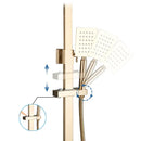 GobekUsa Brushed Gold Rain Shower Bath Faucet Wall Mounted - Shower Set Mixer