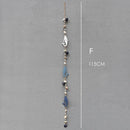 GobekUsa Blue Fish Sea-maid Pendant Drift Wood Bells Wall Decoration