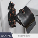 GobekUsa Black Brass Toilet Paper Holder Wall Mounted Bathroom Accessories Holder Shelf