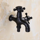 GobekUsa Brass Black Oil Brushed Double Washing Machine Faucet Tap