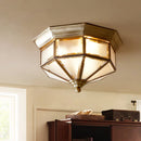 GobekUsa Copper Ceiling Lamp: Retro American European Living Room Bedroom Light