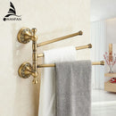 GobekUsa Antique Brass Towel Rack 4-Tier Bathroom Wall Shelf Holder Bars Pants Hanger