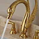 GobekUsa Golden Swan Bathtub Faucet Set with Brass Hand Shower.