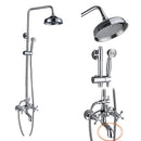 GobekUsa Black Bronze Bathroom Shower Mixer Tap with Long Spout and 8" Rainfall Head