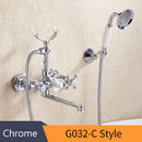 GobekUsa Gold Brass Wall Mounted Bathtub Faucet with Hand Held Shower Kit