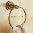 GobekUsa Antique Brass Towel Ring - Wall-Mounted Round Towel Holder for Bathroom