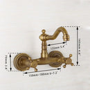 GobekUsa Antique Brass Wall Mounted Shower Faucet Hot Cold Mixer Faucet