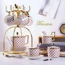 GobekUsa Gold Porcelain Coffee & Tea Set, Elegant Bone China Luxury Ceramics