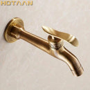GobekUsa Antique Brass Finish Wall Mount Bibcock Faucet for Bathroom and Washing Machine