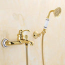 GobekUsa Golden Rain Shower Faucet Set for Bath and Bathtub