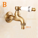 GobekUsa Brass Antique Bibcock Faucet for Garden and Laundry, Cold Water Tap