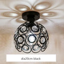 GobekUsa Crystal Flush Mount Chandelier for Hallway Foyer, Modern Hollow Carved Ceiling Light