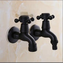 GobekUsa Brass Black Oil Brushed Double Washing Machine Faucet Tap