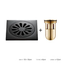 GobekUsa Brass Square Shower Room Floor Drain with Hair Strainer - 10*10cm