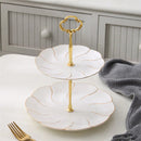 GobekUsa Gold Inlay Bone China Fruit Plates Snack Dishes Cake Plate Candy Dish