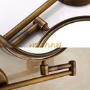 GobekUsa 8" Brass Shave Makeup Mirror Wall Mounted Extendable Arm 1x3x Magnifying