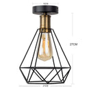GobekUsa Iron Cage LED Ceiling Light: Industrial Modern Nordic Lighting for Home Decor