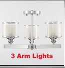 GobekUsa Double Glass LED Crystal Chandelier in Chrome Finish for Living Room