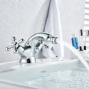 GobekUsa Dual Handle Bidet Faucet for Vessel Sink, Deck Mounted Water Mixer Tap