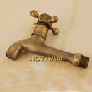 GobekUsa Antique Brass Wall Mount Bibcock Faucet for Garden and Bathroom