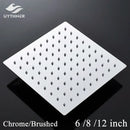 GobekUsa 12-Inch Stainless Steel Square Rainfall Shower Head - Chrome Luxury Bathroom Fixture