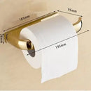 GobekUsa Gold Bathroom Accessories Set: Towel Shelf, Towel Bar, Paper Holder, Cloth Hook