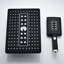 GobekUsa Black Rainfall Shower Head with Handshower - Over-head Shower Sprayer