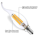 GobekUsa C35 4W Dimmable LED Filament Candle Bulbs E14 220V - 35W Equivalent