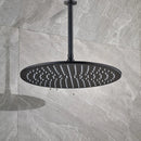 GobekUsa 16" Black Round Brass Ceiling Mounted Large Rain Shower Head Faucet