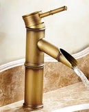 GobekUsa Antique Brass Bamboo Single Handle Basin Faucet