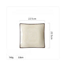 GobekUsa Bone China Porcelain Square Dinner Plate - Blue and White Plant Design