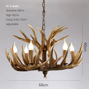 GobekUsa Deer Antler Chandelier: American Retro Resin Horn Lamps for Rustic Home Decor