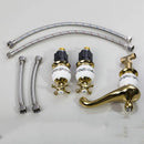 GobekUsa Diamond Bathroom Faucet Set - Polished Golden Luxury Bathtub Shower Basin Mixer