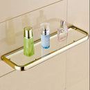 GobekUsa Gold Bathroom Accessories Set: Towel Shelf, Towel Bar, Paper Holder, Cloth Hook