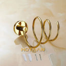 GobekUsa Brass Hair Dryer Holder Stand Shelf Rack in Gold Color Solid & Anti-rust (YT-8204)