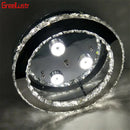 GobekUsa Crystal LED Ceiling Light: Stainless Steel Round Fixture for Bedroom, Kitchen, Bathroom