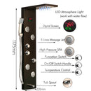 GobekUsa Brushed Nickel Shower Panel with LED Display, Rainfall Head, Jets