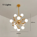 GobekUsa Acrylic Molecule Chandelier Golden Kitchen Restaurant Lighting Sputnik Globe Lamp
