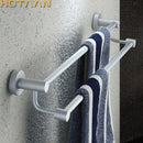 GobekUsa Double Towel Bar: High Quality Aluminium Round Towel Holder for Bathroom